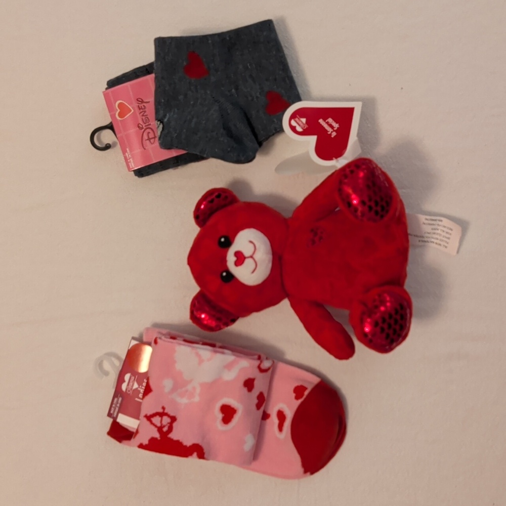 Disney Mickey Mouse Socks with Red Teddy Bear - Picture 3 of 6